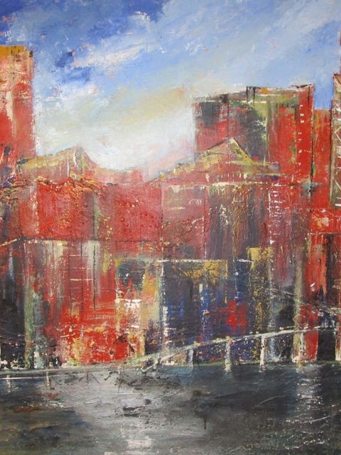 Brigitta Osterland: Skyline, 2018, Acryl, 80 cm x 80 cm (Bild: Brigitta Osterland)