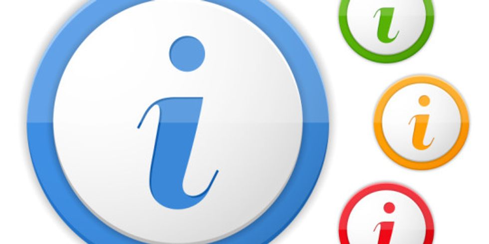 Verschiedene Symbole „Information“
