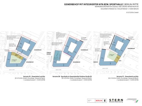 Gewerbehof mit integrierter Kita bzw. Sporthalle Arbeitspläne (Bild: S.T.E.R.N. GmbH)