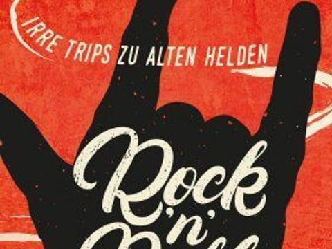 Die farbige Abbildung zeigt den Umschlag des der musikalischen Lesung zu Grunde liegenden Buches: eine stilisierte schwarze Hand zur „Pommesgabel“ geformt (Musikergruß), vor rot/ orangem Hintergrund mit champagnerfarbener Schrift des Buchtitels und des Namens des Autors.