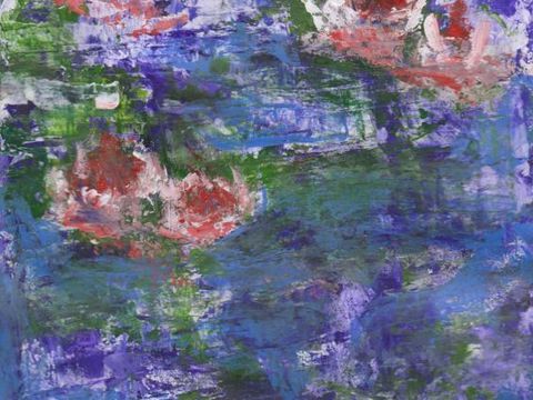 Seerosen - Tempera auf Karton