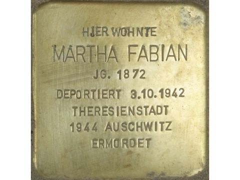 Stolperstein Martha Fabian (Bild: Stolpersteine-Initiative CW, Hupka)