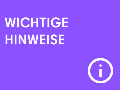 Kacheln Wichtige Hinweise