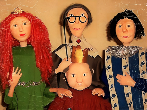 Puppen aus dem Puppentheater "Die Prinzessin und der Schweinehirt"