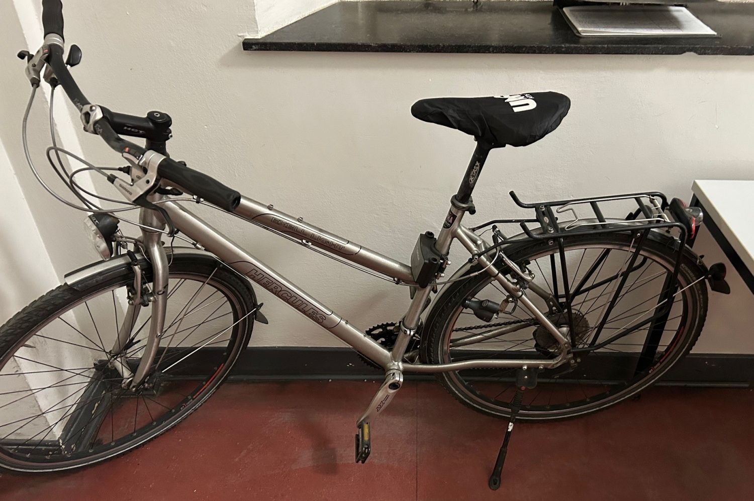 Silbernes Damenfahrrad