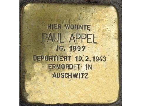 Stolperstein Paul Appel (Bild: Stolpersteine-Initiative CW, Hupka)