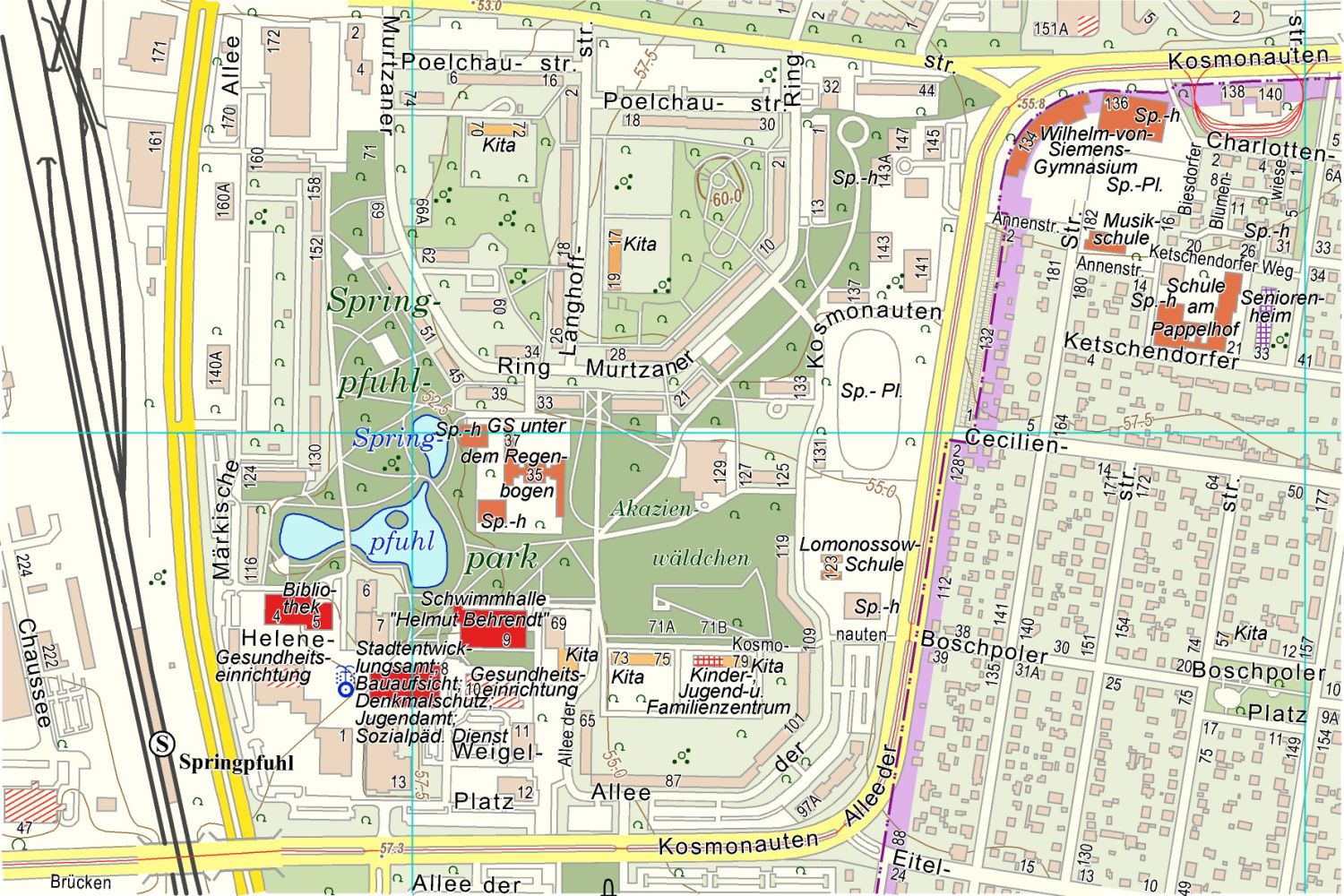 Ausschnitt aus der Bezirkskarte Marzahn-Hellersdorf