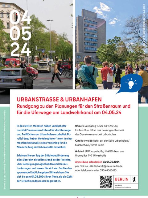 Urbanstraße & Urbanhafen - Rundgang am Tag der Städtebauförderung, 04.05.2024 - Plakat (Bild: S.T.E.R.N. GmbH)