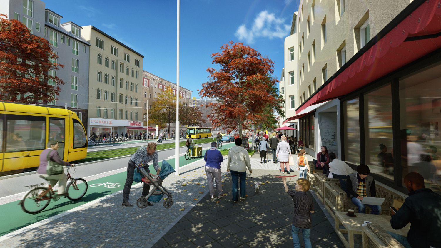 Visualisierung: Turmstraße freie Strecke