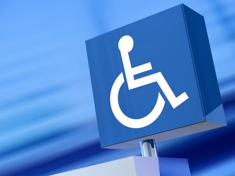 Internationales Zeichen für Zugangsmöglichkeit für behinderte Menschen