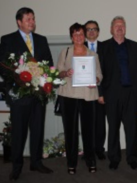 Foto: v.l.n.r. Andreas Geisel, Christina Emmrich, Dr. Andreas Prüfer, Wilfried Nünthel