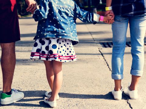 Fussgänger, Familie auf der Straße