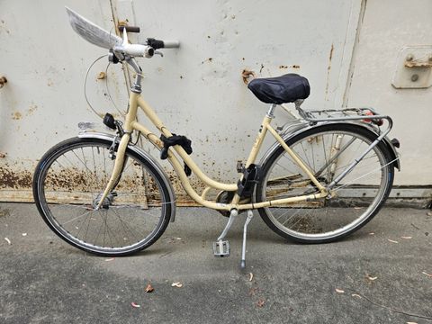 Beiges Damenfahrrad