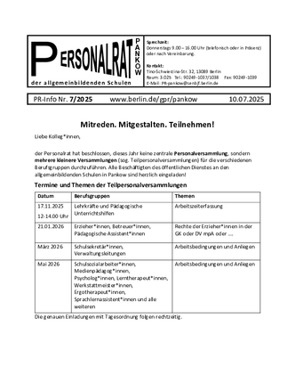 07/2025: Mitreden. Mitgestalten. Teilnehmen!