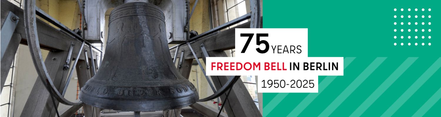 Banner 75 Years Freedom Bell in Berlin
