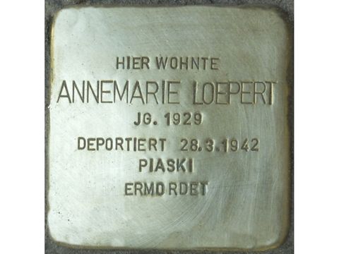 Stolperstein Annemarie Loepert (Bild: Stolpersteine-Initiative CW, Hupka)