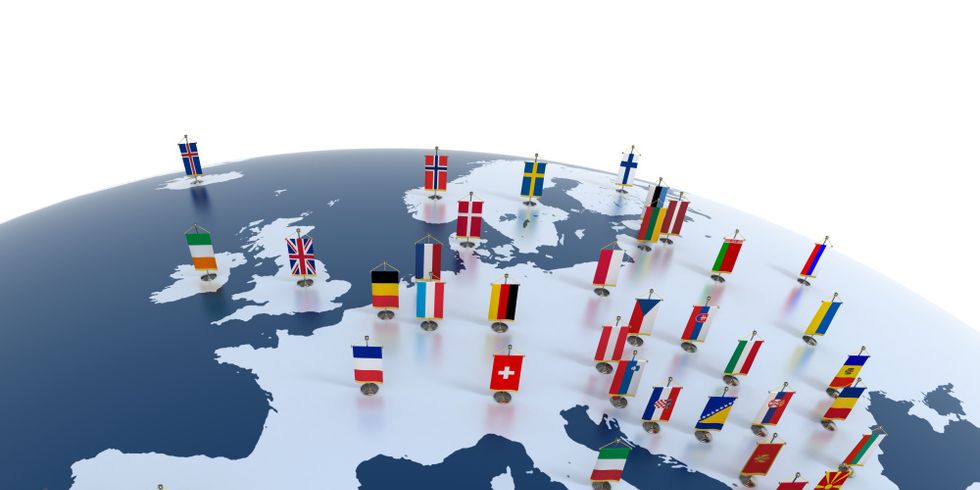 Länder und Flaggen von Europa