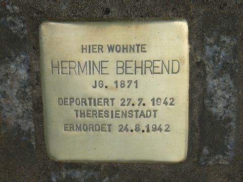 Stolperstein Hermine Behrend (Bild: Stolpersteine-Initiative CW, W. Knoll)