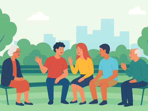 Illustration einer Plauderbank