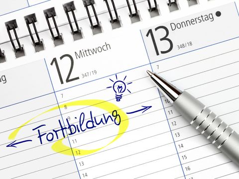 Terminkalender mit Eintrag für Fortbildung
