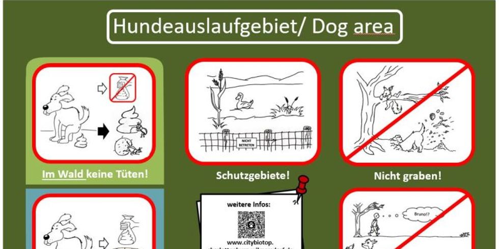 Hundeauslauf Schild für Grunewald