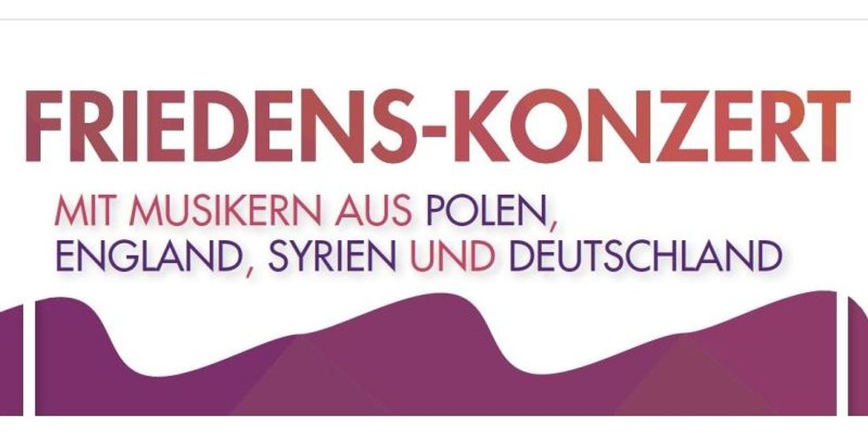 Bild mit der Aufschrift Friedens-Konzert