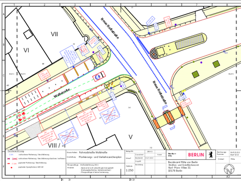 Verkehrszeichenplan Wallstrasse 5/10 (Bild: SGA BA Mitte)