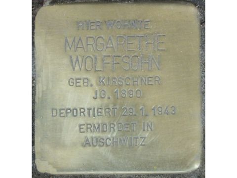 Stolperstein Margarethe Wolffsohn (Bild: Stolpersteine-Initiative CW, Hupka)