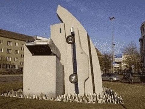 Die Beton Cadillacs-Skulptur