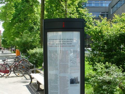 Infostele zur Erinnerung an den Generalplan Ost, 10.5.2008, Foto: KHMM