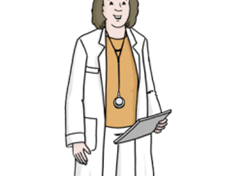 Ärztin im weißen Kittel