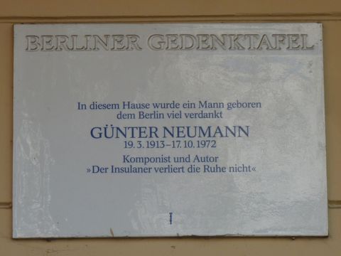 Gedenktafel für Günter Neumann, 29.3.2014
