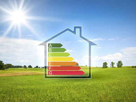Haus mit Energie-Effizienz-Diagramm