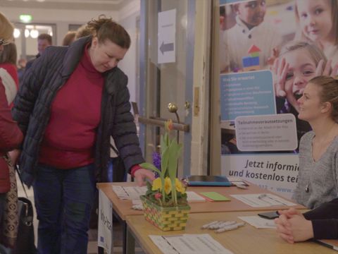 Stand auf der „Zukunft KITA“-Berufsmesse in Zehlendorf 2018