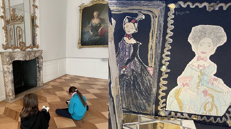 JUKS – Schloss-Projekt, Kinder basteln Collagen im Schloss Schönhausen