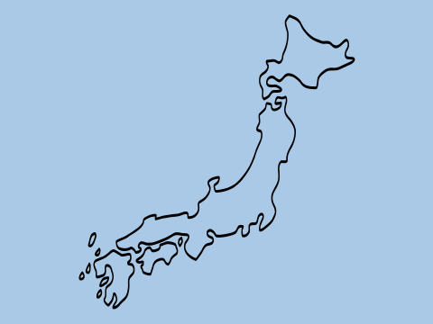 Karte mit Umriss von Japan