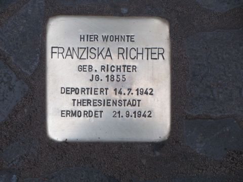 Stolperstein Franziska Richter, Foto: F. Siebold, 2013