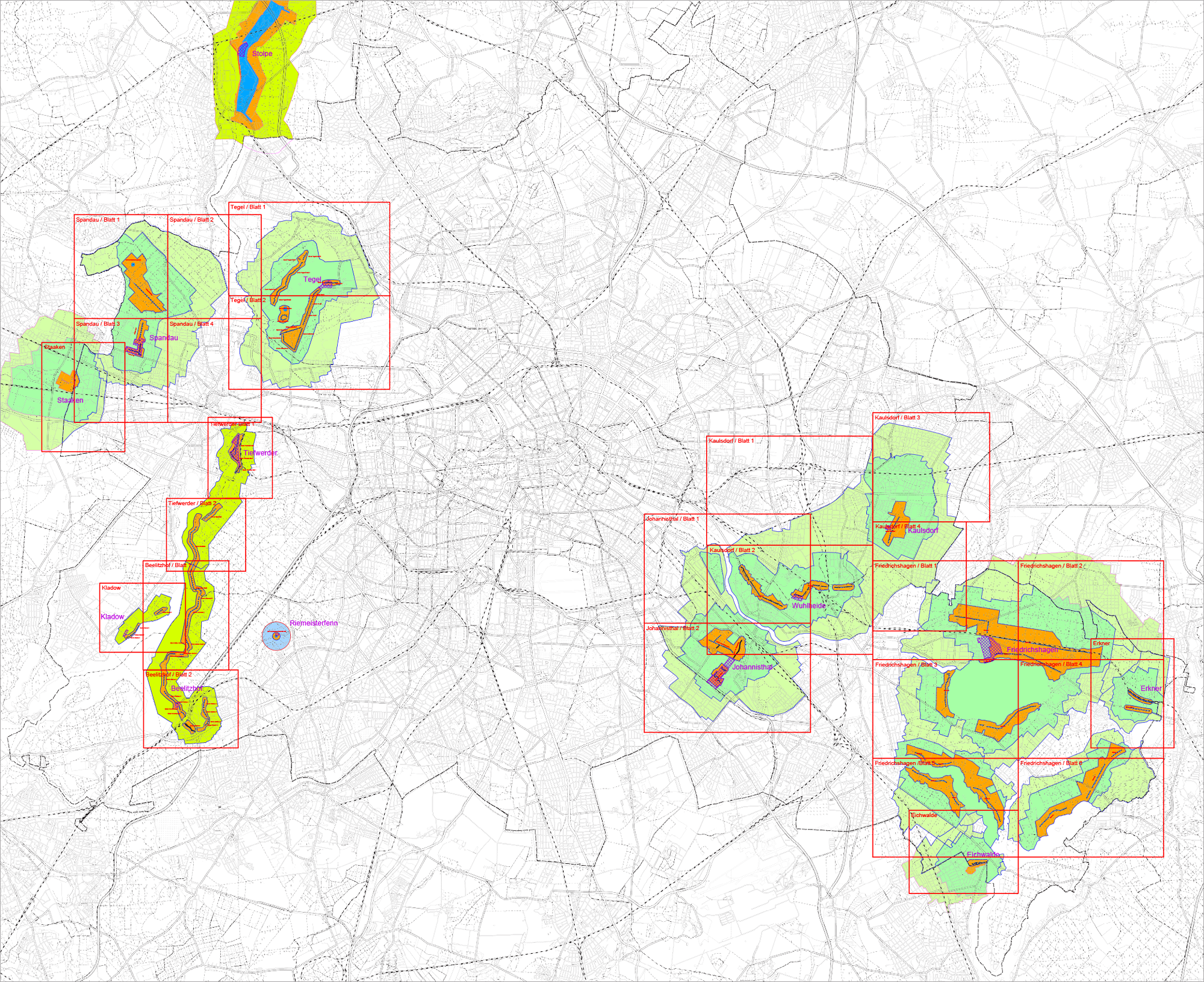 Wasserschutz&shy;gebiete (Bild: Umweltatlas Berlin)