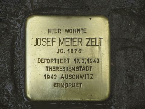 Stolperstein Josef Meier Zelt, Foto: F. Siebold, April 2013