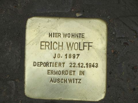 Stolperstein Erich Wolff, April 2013