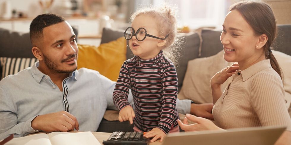 Young Family Working on Home Finances
