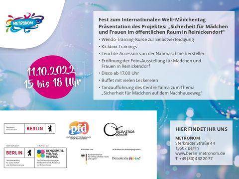 Flyer "Sicherheit für Mädchen und Frauen im öffentlichen Raum in Reinickendorf" (Bild: BA Reinickendorf)