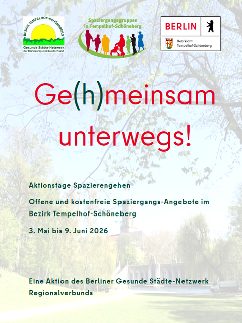 Titelbild der Broschüre des Aktionsmonates Spazierengehen Mai 2026