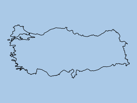 Karte mit Umriss der Türkei