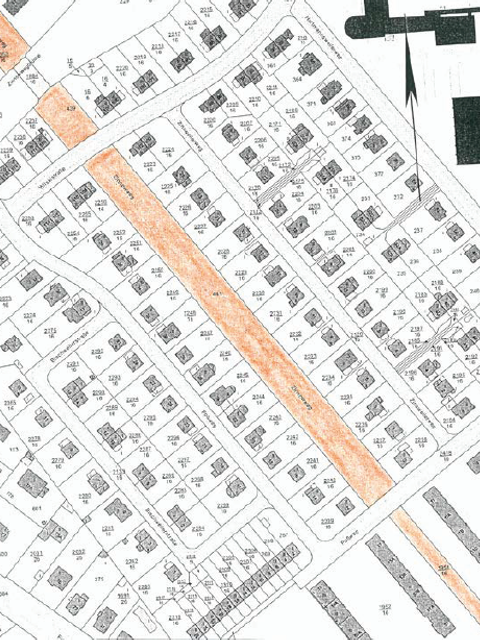 Lage des einzuziehenden Grundstücks im Zinnowweg