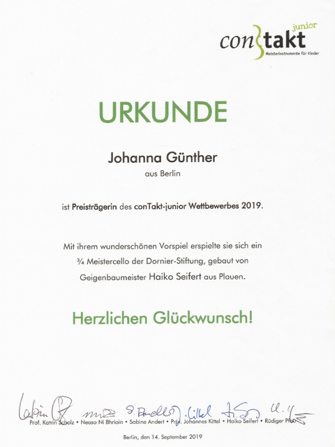 Johanna Urkunde