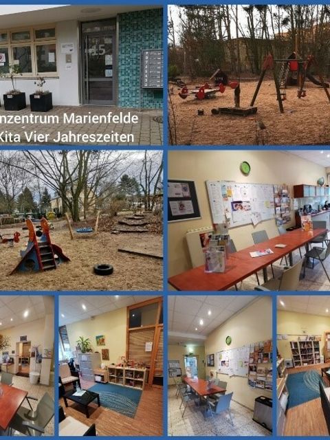 Collage mit Ansichten des Familienzentrums Marienfelde