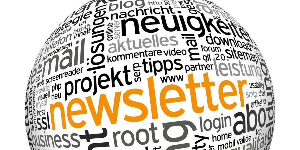 Ball mit Aufschrift Newsletter