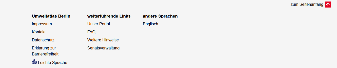 Umwelt-Atlas: hell-grauer Kasten im Fuß mit weiteren Links