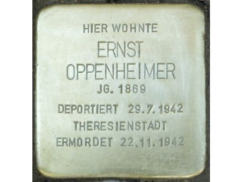 Stolperstein Ernst Oppenheimer (Bild: Stolpersteine-Initiative CW, Hupka)